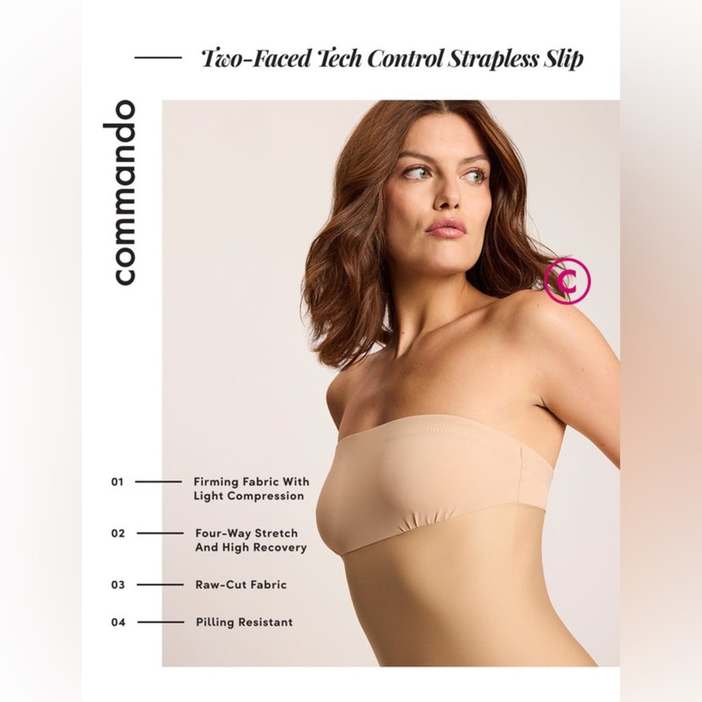 Commando Two-Faced Tech Control Strapless Slip Nude Strapless Shape Wear - Picture 3 of 16